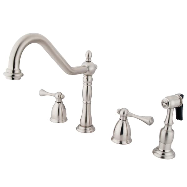 Widespread Kitchen Faucet, Brushed Nickel
